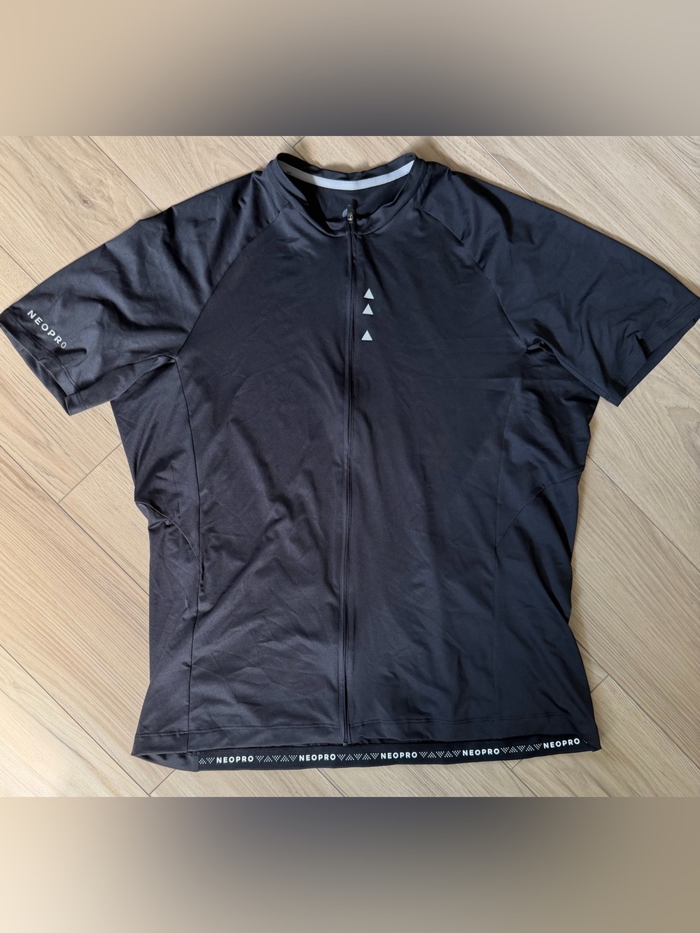 NeoPro Loose Fit Men's Black Cycling Jersey Zip Front Sz L